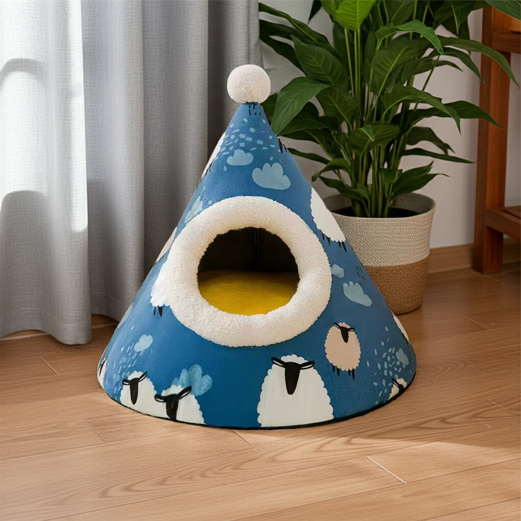 CozyPaws Tent Nest – All-Season Hideaway Bed for Dogs and Cats