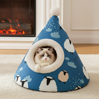 CozyPaws Tent Nest – All-Season Hideaway Bed for Dogs and Cats